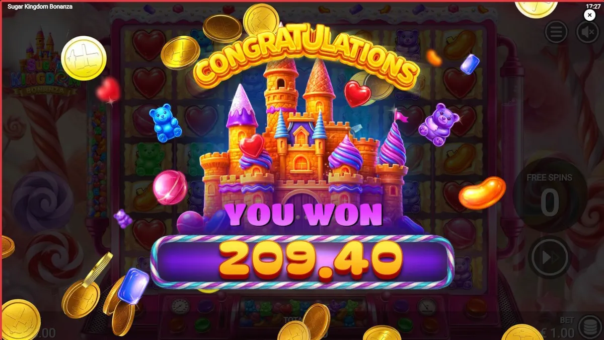 Sugar Kingdom Bonanza slot theme with candy and sweets